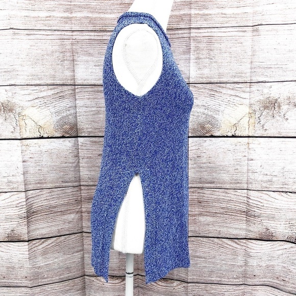 Aritzia Wilfred Palmier Blue Sleeveless Crew Neck Sweater Tunic Size XS - Picture 3 of 8